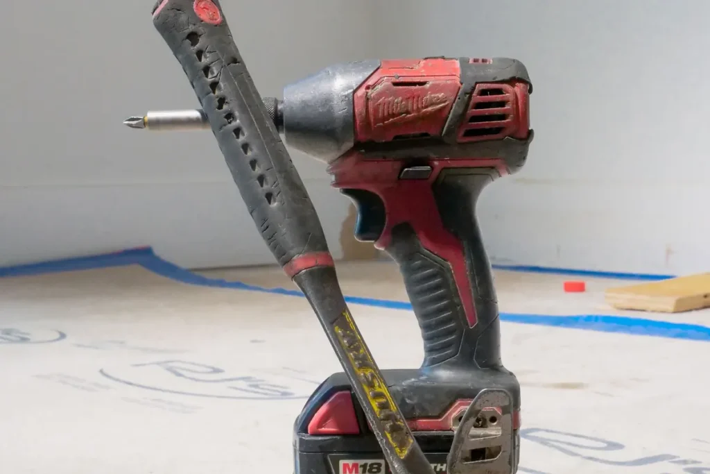 Cordless impact driver used for garage door spring replacement